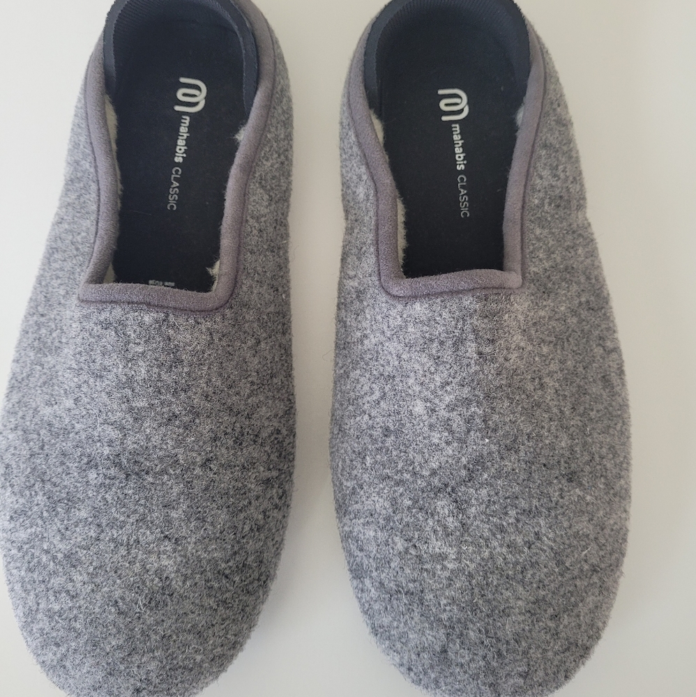 Mahabis Classic Light Gray  Wool Lined Slipper